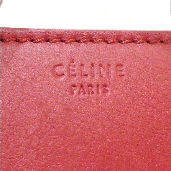 Authentic CELINE Leather Phantom Tote Hand Bag Red - Picture 7 of 12